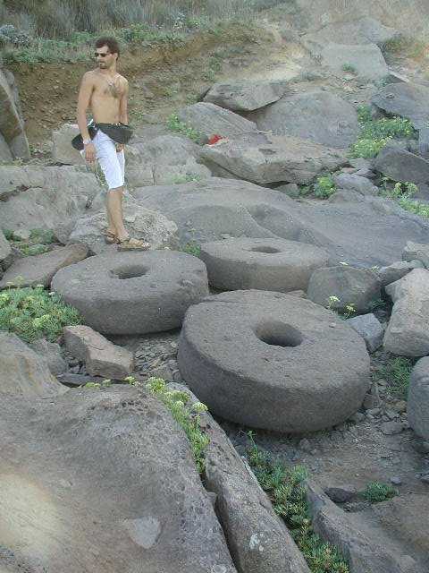 The grinding Stones...  and Flavio... so you can see how big are those stones.