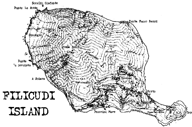 Filicudi Island Map  Mappa Isola Filicudi  Pecorini Porto